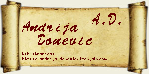 Andrija Donević vizit kartica